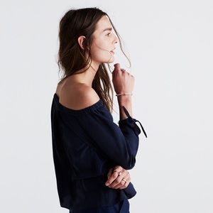Madewell Off the Shoulder Silk Top